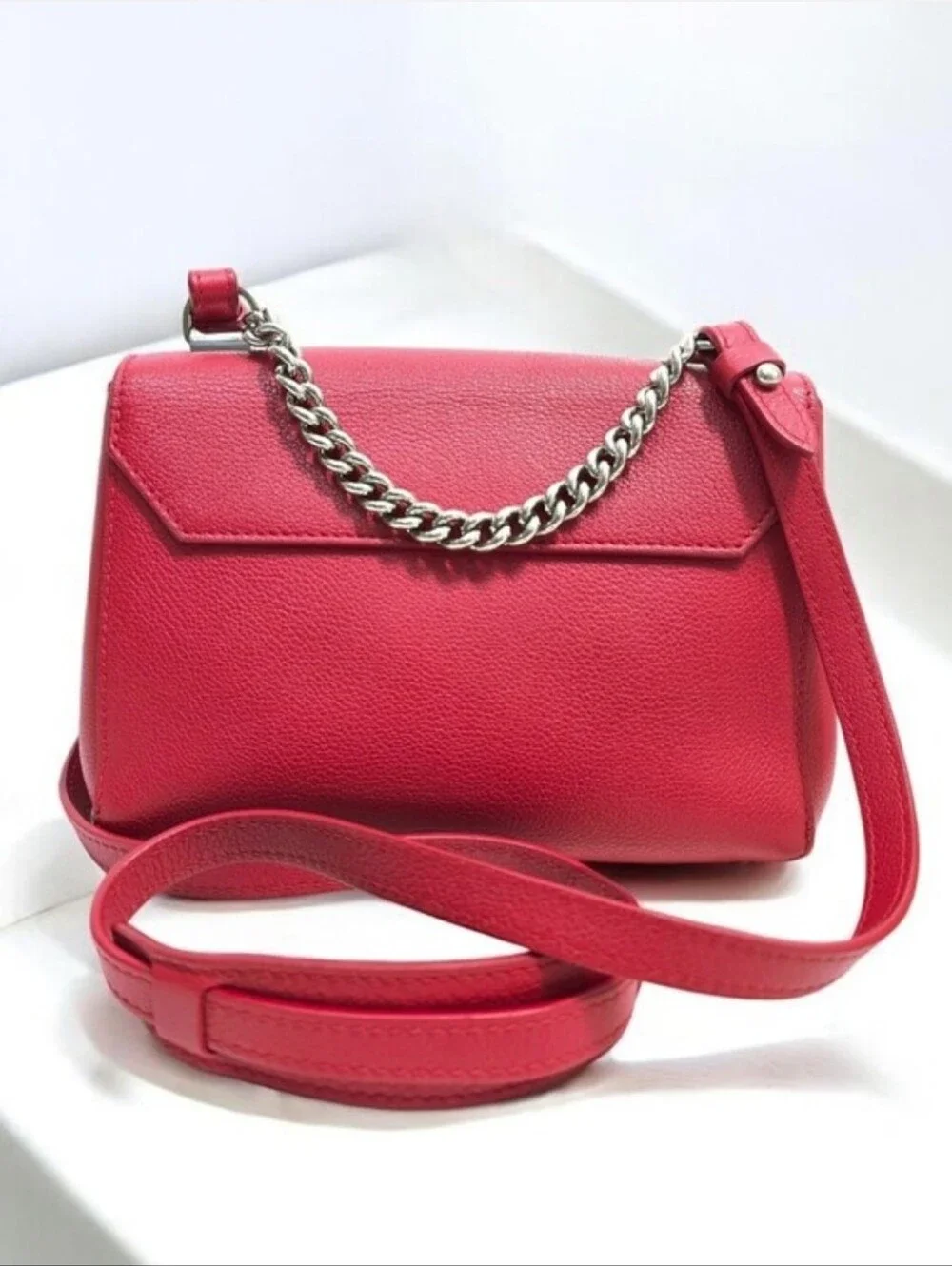 Louis Vuitton Lockme II BB Red Calfskin Leather Flap Crossbody Bag